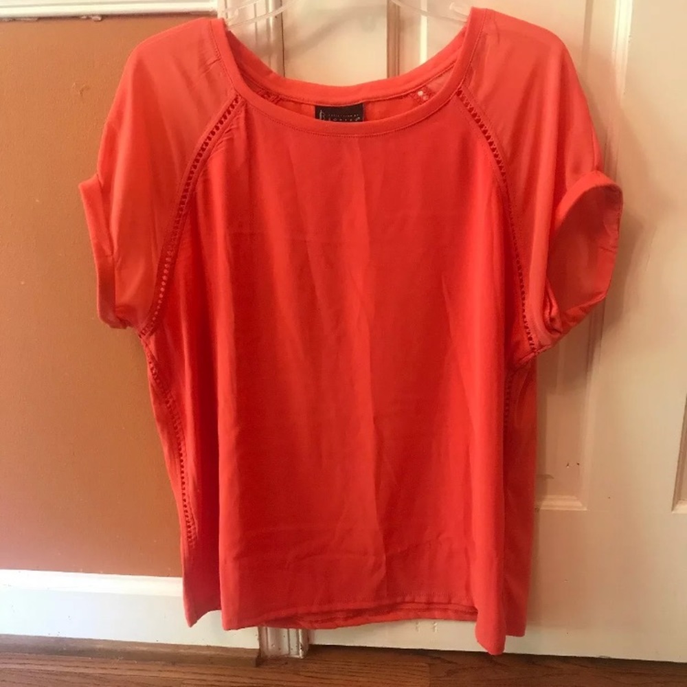 Womens Blouse Top Coral Collection By Bobeau Med